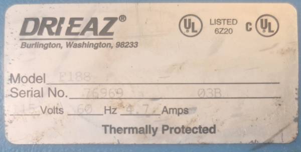 DRIEAZ TURBO DRYER AIR MOVER - $100 (Rosedale)