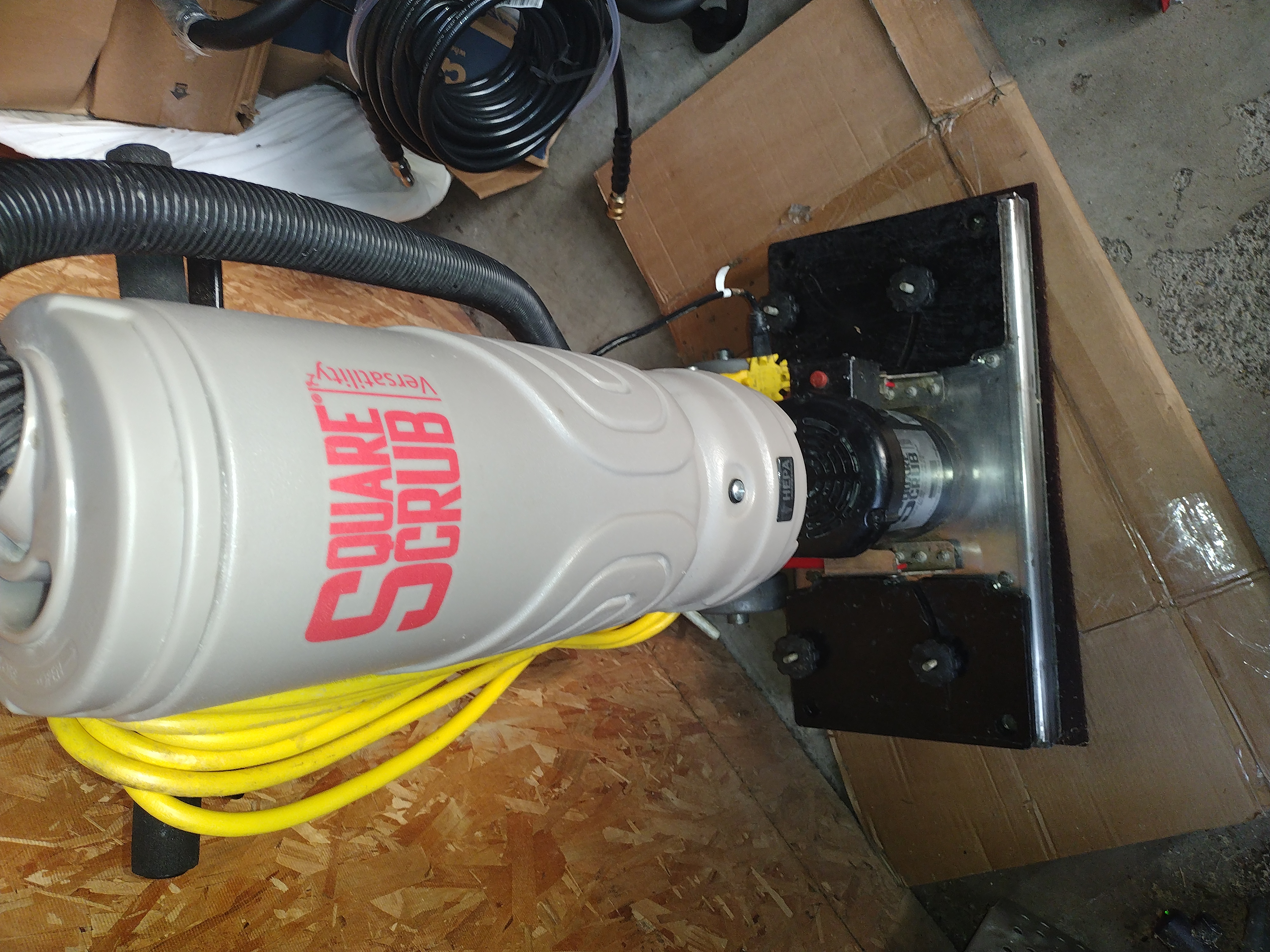 Square Scrub Pivot EBG-28 corded orbital floor scrubber with HEPA Vacuum