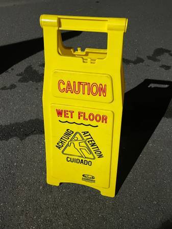 Mop Bucket with mop,floor sign - $50 (Fairfax,Virginia)