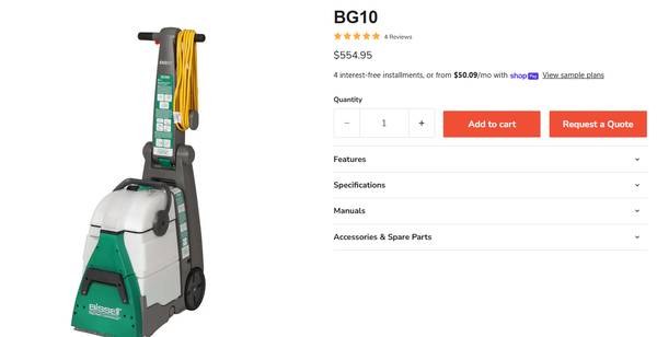 Bissell BigGreen Commercial BG10 Carpet Cleaner - Like New with Hose K - $275 (Jacksonville)