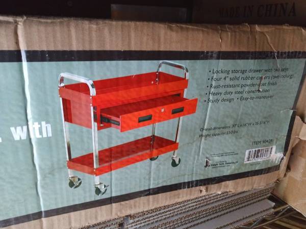 UTILITY Shop Service Janitorial CART 45"x 24" Poly tool garden - $75 (Long Grove)
