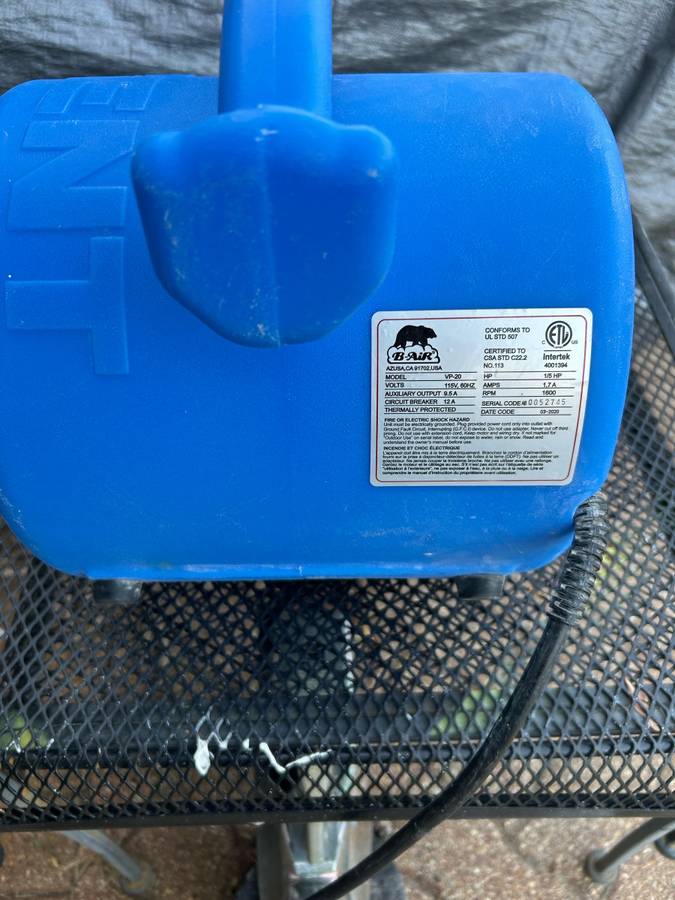 B-AIR VP-20 ⅕ HP COMMERCIAL AIR MOVER & BLOWER FAN: BLUE