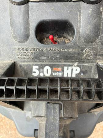 Vacuum Cleaner RIDGID Wet/Dry 16 Gallon 5.0 Peak HP (no filter) - $60 (South County, Saint Louis, MO 63129)