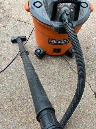 Vacuum Cleaner RIDGID Wet/Dry 16 Gallon 5.0 Peak HP (no filter) - $60 (South County, Saint Louis, MO 63129)